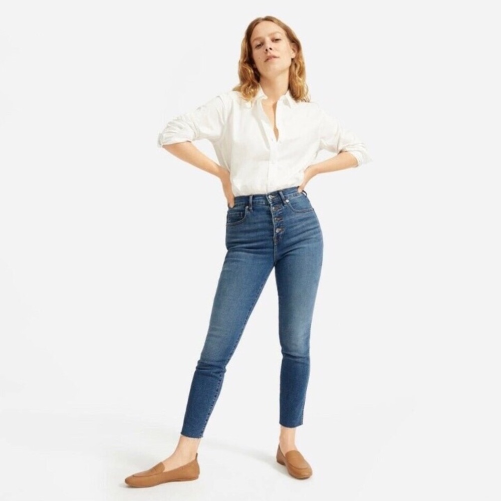 New Everlane High Rise Skinny Button Fly Jean